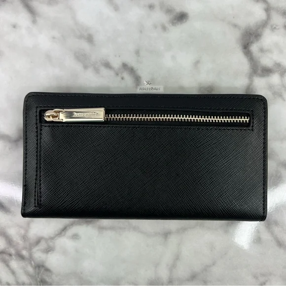 Kate Spade Staci Large Slim Bifold Wallet In Black - Picture 3 of 5